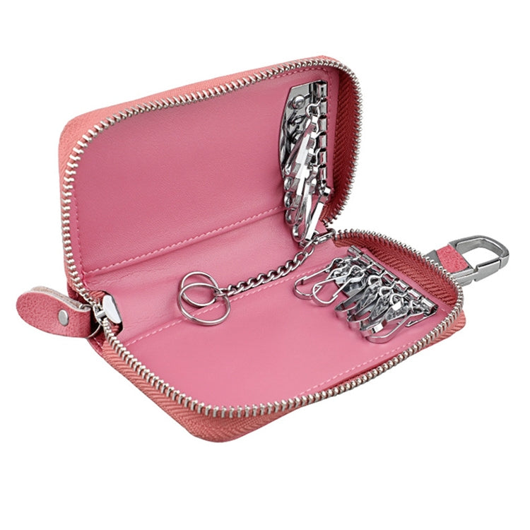 9101 Multi-function Waist Hanging Oil Wax Leather Zipper Wallet Keys Holder Bag