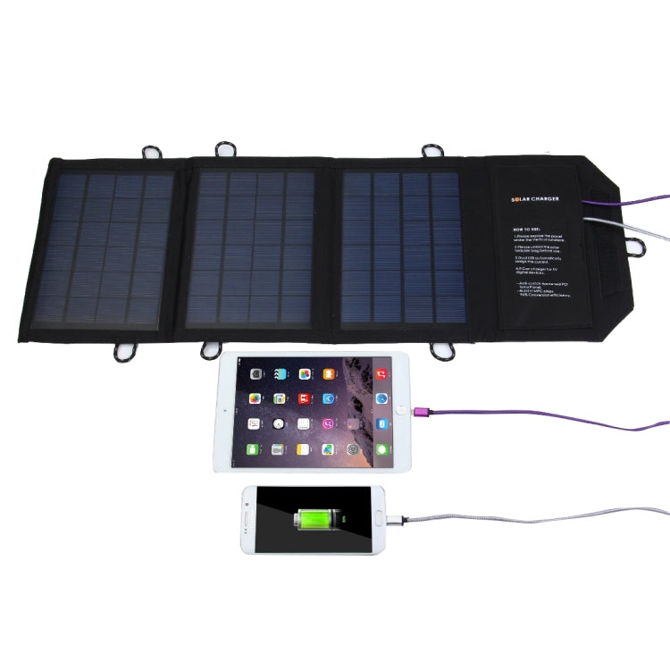 10.5W 2.1A Max 2 Output Ports Portable Folding Solar Panel Charger Bag for Samsung / HTC / Nokia / Mobile Phones / Other Devices