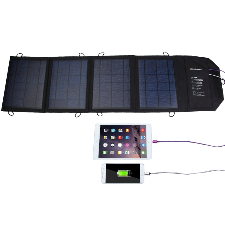 20W 4A Max 2 Output Ports Portable Folding Solar Panel Charger Bag for Samsung / HTC / Nokia / Mobile Phones / Other Devices
