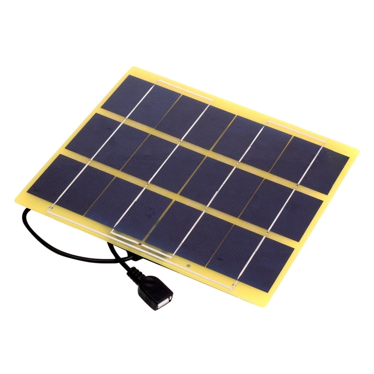 Portable Outdoor Sports Necessity 5W 5V A-grade Monocrystalline Silicon Glass Fiber Solar Panel Charger with Standard USB Charging Cable for Mobile Phones & Digital Camera & MP3 & MP4 & iPad and other 5V USB Interface Power Banks