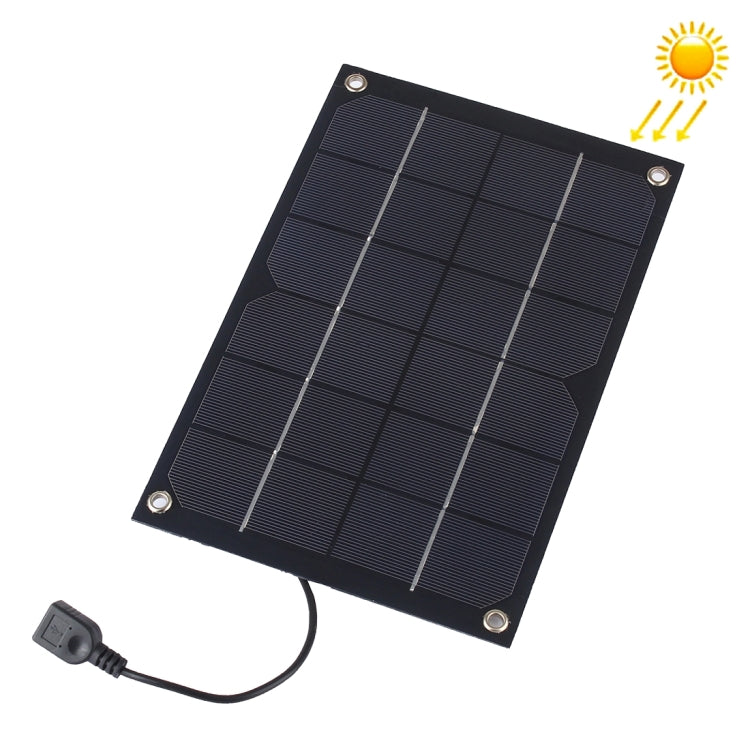 Portable Outdoor Sports Necessity 6W 5V Monocrystalline Silicon Solar Panel Charger with USB Female Charging Port for Mobile Phones & Digital Camera & MP3 & MP4 & iPad and other 5V USB Interface Power Banks