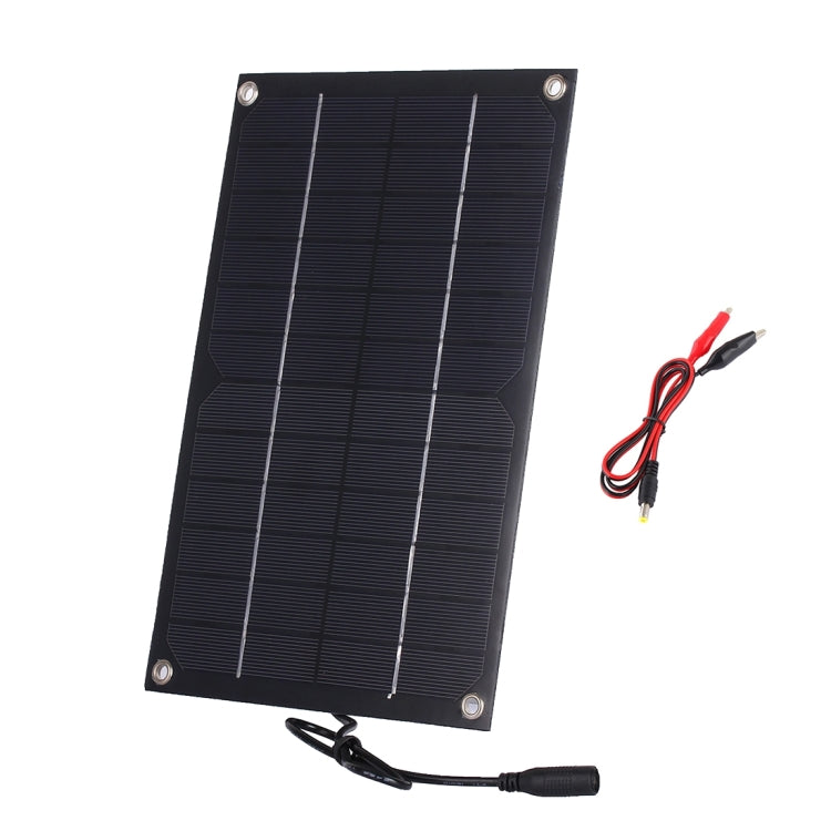 Portable Outdoor Sports Necessity 6W 12V Monocrystalline Silicon Solar Panel Charger with DC5521 Female Port & DC Power Cable for 12V Car Battery