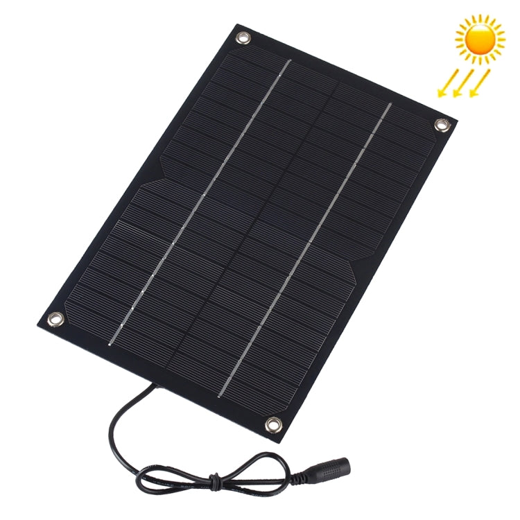 Portable Outdoor Sports Necessity 6W 18V Monocrystalline Silicon Solar Panel Charger with DC5521 Female Port & Battery Clamp Port & Cigarette Lighter for 12V Car Battery