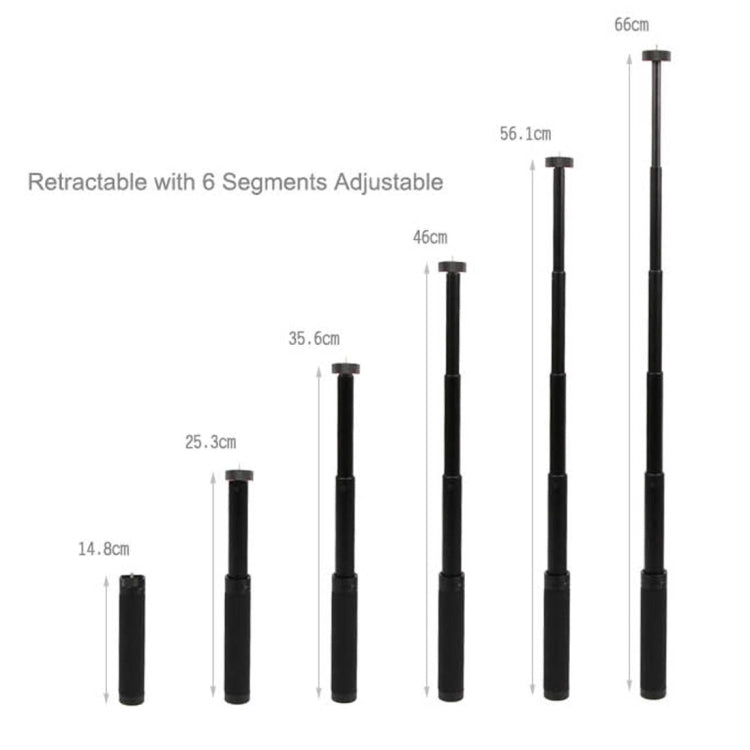 Extension Rod Selfie Monopod Stick Holder for DJI OSMO Mobile 2, Length: 14.8-66cm(Black)