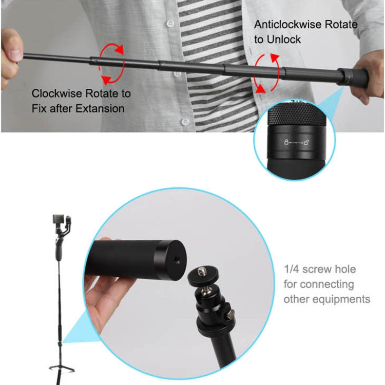 Extension Rod Selfie Monopod Stick Holder for DJI OSMO Mobile 2, Length: 14.8-66cm(Black)