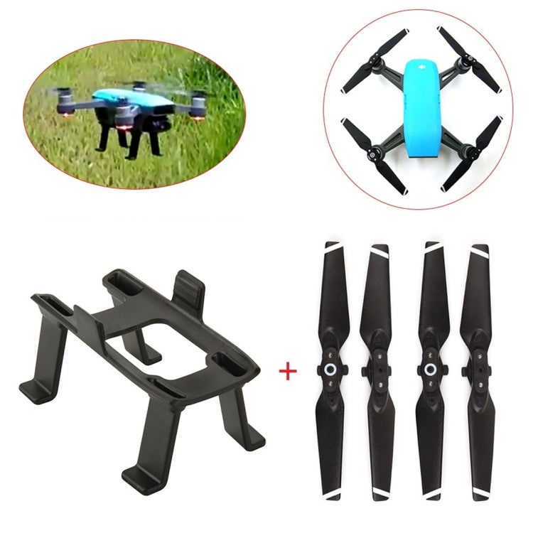 Height Extender Landing Leg Bracket + 4 PCS Propellers Blades for DJI Shark(Black)