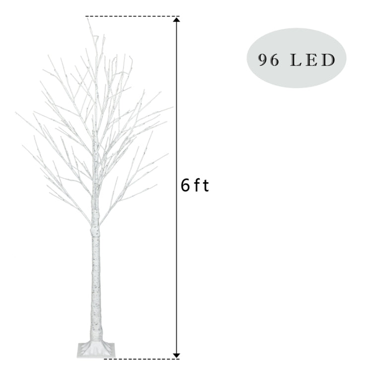 [US Warehouse] 6FT Snowflake Christmas Tree with 96 LED Lamp, US Plug