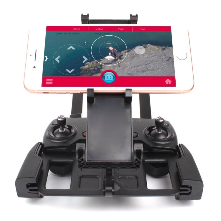 Foldable Stretchable Rotatable Aviation Aluminum Alloy Holder for DJI Mavic Pro / Air / Spark Transmitter, Suitable for 5.5-9.7 inch Smartphone / Tablet(Black)