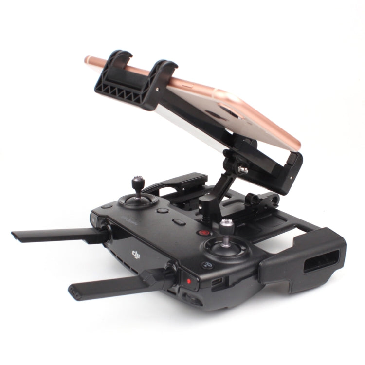 Foldable Stretchable Rotatable Aviation Aluminum Alloy Holder for DJI Mavic Pro / Air / Spark Transmitter, Suitable for 5.5-9.7 inch Smartphone / Tablet(Black)