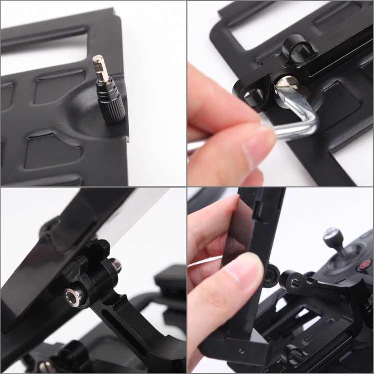 Foldable Stretchable Rotatable Aviation Aluminum Alloy Holder for DJI Mavic Pro / Air / Spark Transmitter, Suitable for 5.5-9.7 inch Smartphone / Tablet(Black)