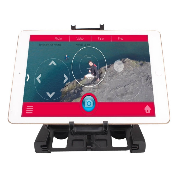 Foldable Stretchable Rotatable Aviation Aluminum Alloy Holder for DJI Mavic Pro / Air / Spark Transmitter, Suitable for 5.5-9.7 inch Smartphone / Tablet(Black)