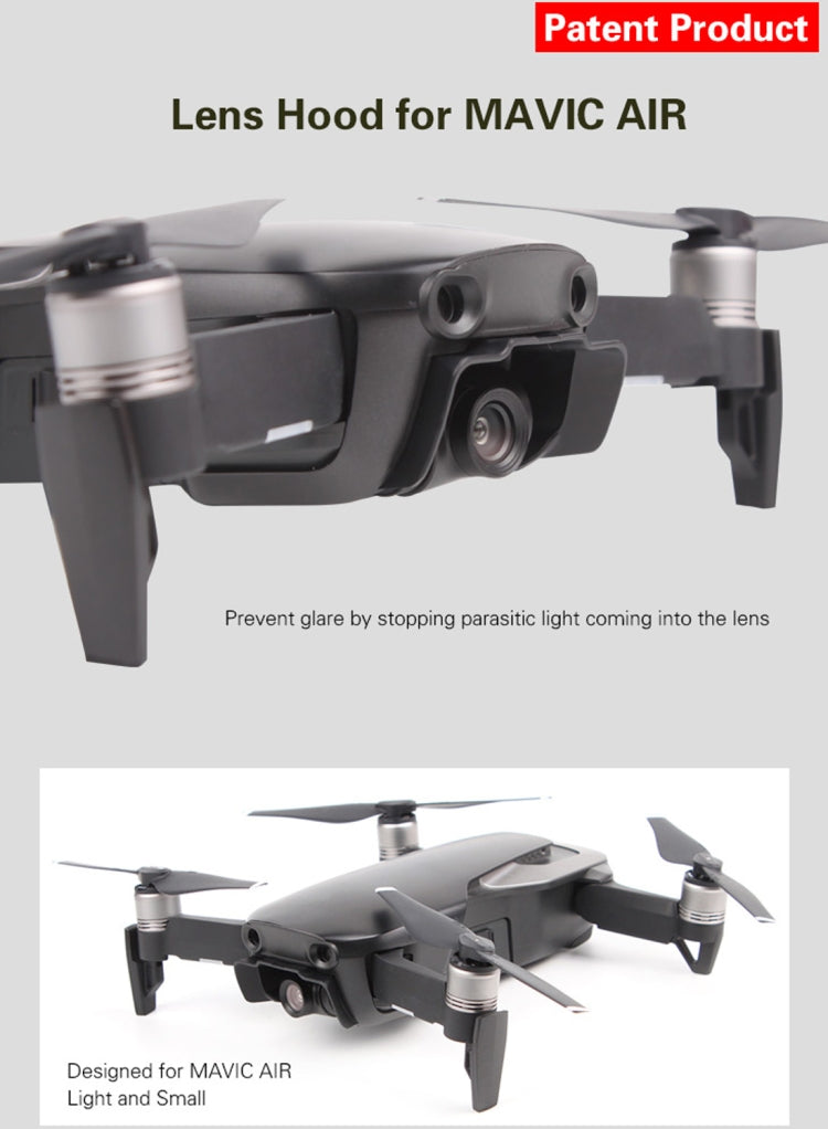Camera Lens Sunshade Anti-glare Hood for DJI Mavic Air(Black)