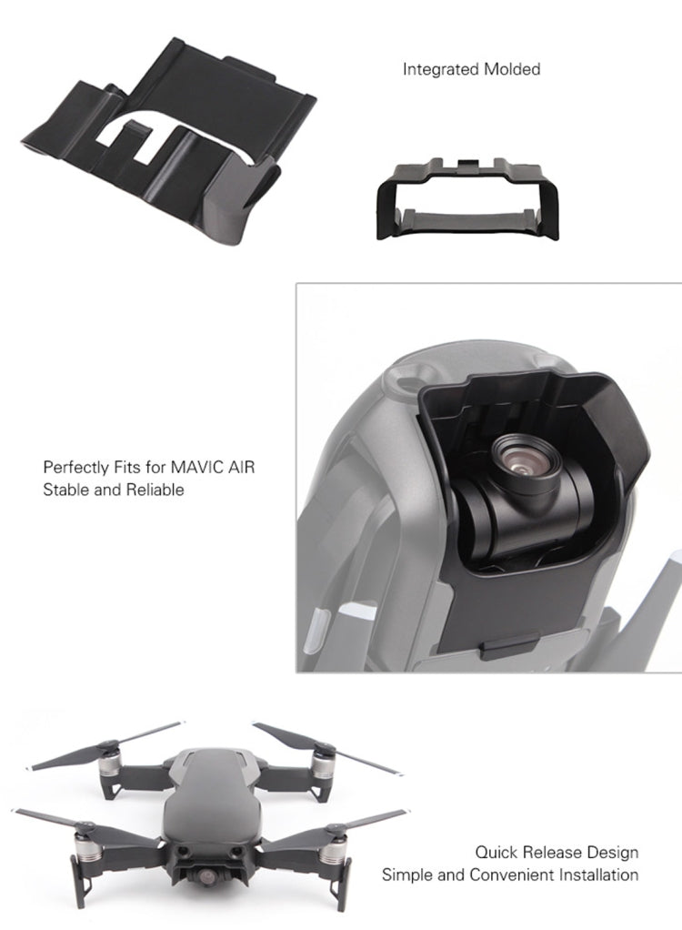 Camera Lens Sunshade Anti-glare Hood for DJI Mavic Air(Black)