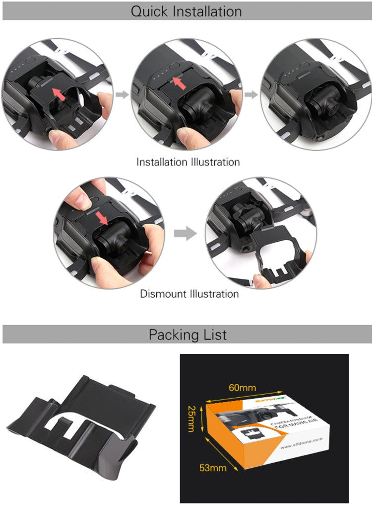 Camera Lens Sunshade Anti-glare Hood for DJI Mavic Air(Black)