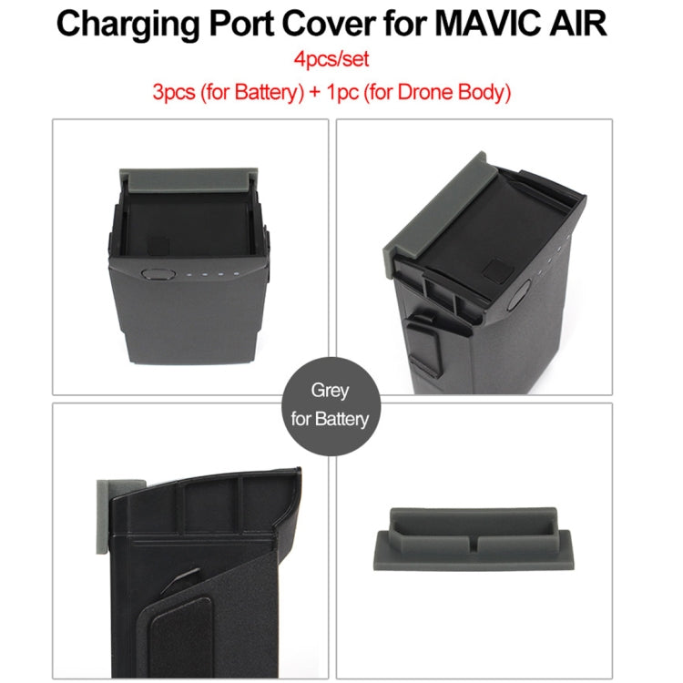 4 in 1 Silicone Battery and Charging Port Dustproof Plugs for DJI Mavic Air