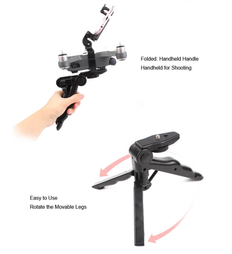 Hand Grip Handheld Gimbal Stabilizer Tripod Mount with Phone Clamp for DJI Shark(Black)