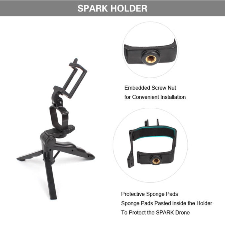 Hand Grip Handheld Gimbal Stabilizer Tripod Mount with Phone Clamp for DJI Shark(Black)