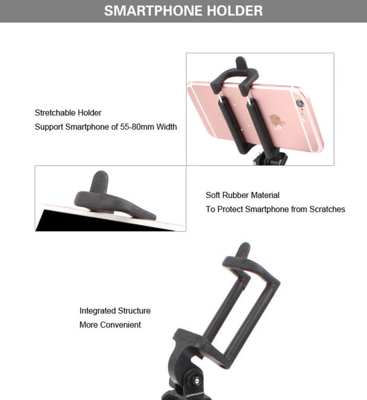 Hand Grip Handheld Gimbal Stabilizer Tripod Mount with Phone Clamp for DJI Shark(Black)