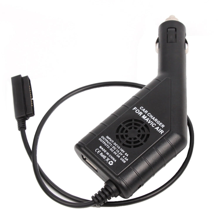 2 in 1 Car Charger for DJI Mavic Air Remote Controller & Battery(Black)
