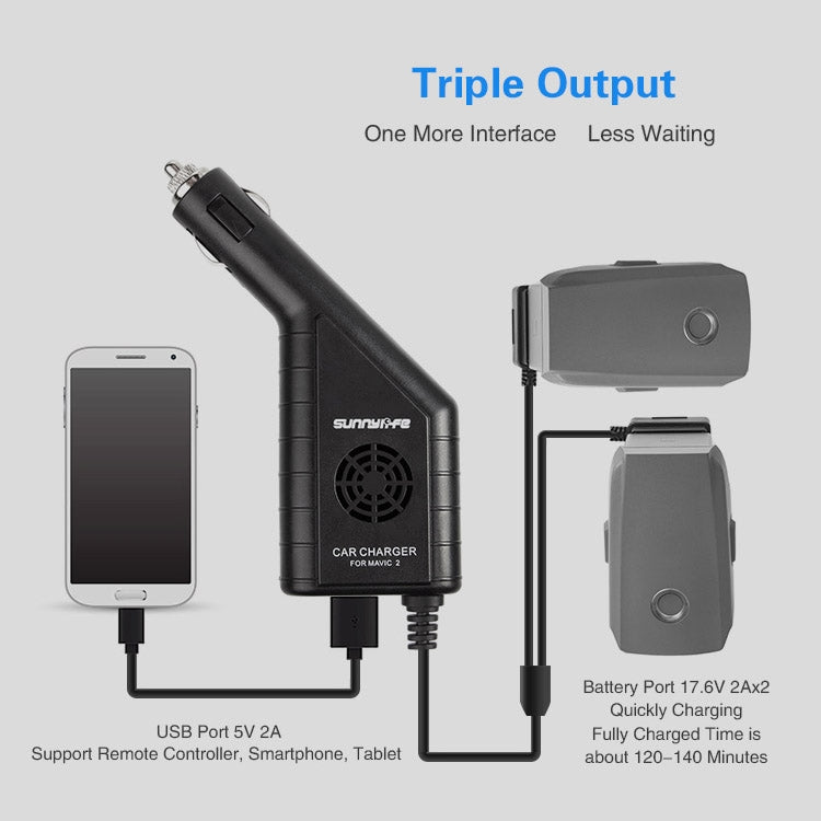 3 in 1 Car Charger Platinum Remote Controller & Battery for DJI MAVIC 2 Pro / Zoom