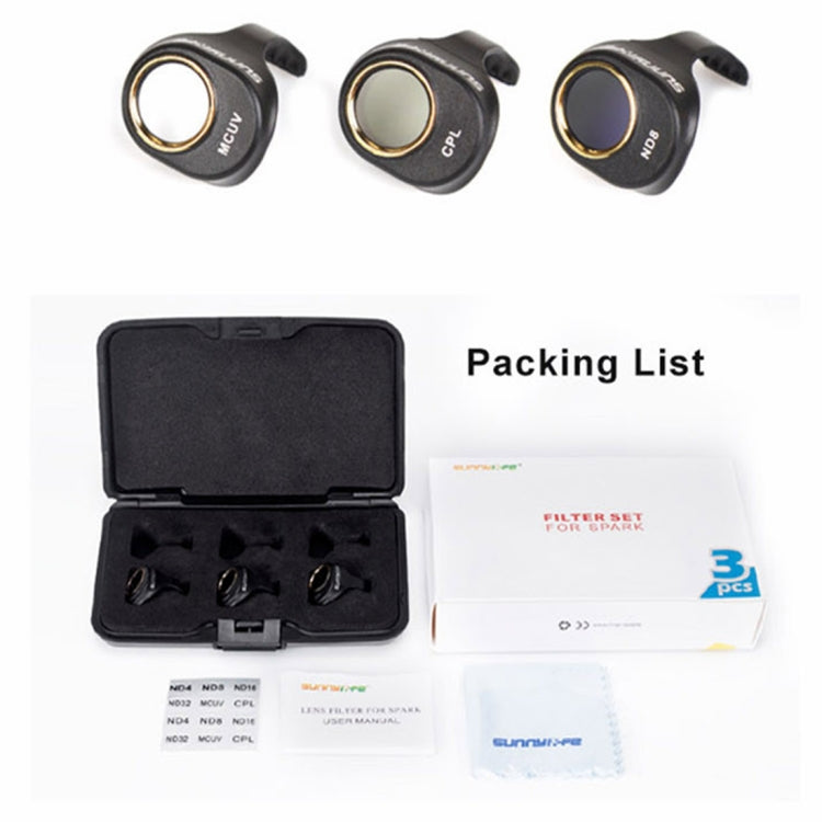 3 in 1 HD Drone Camera ND8 & CPL & UV Lens Filter Set for DJI Spark