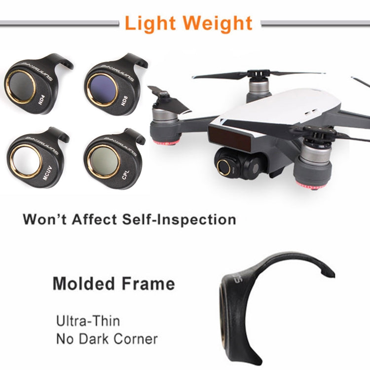 4 in 1 HD Drone Camera ND8/4 & CPL & UV Lens Filter Set for DJI Spark