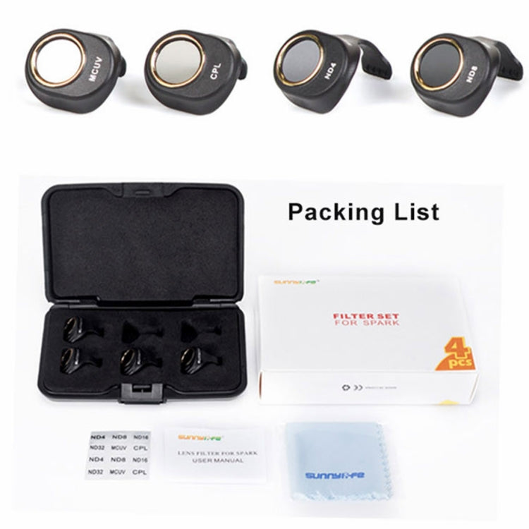 4 in 1 HD Drone Camera ND8/4 & CPL & UV Lens Filter Set for DJI Spark