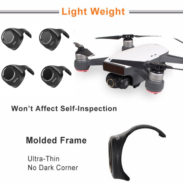 4 in 1 HD Drone Camera ND32 / 16 / 8 / 4 Lens Filter Set for DJI Spark