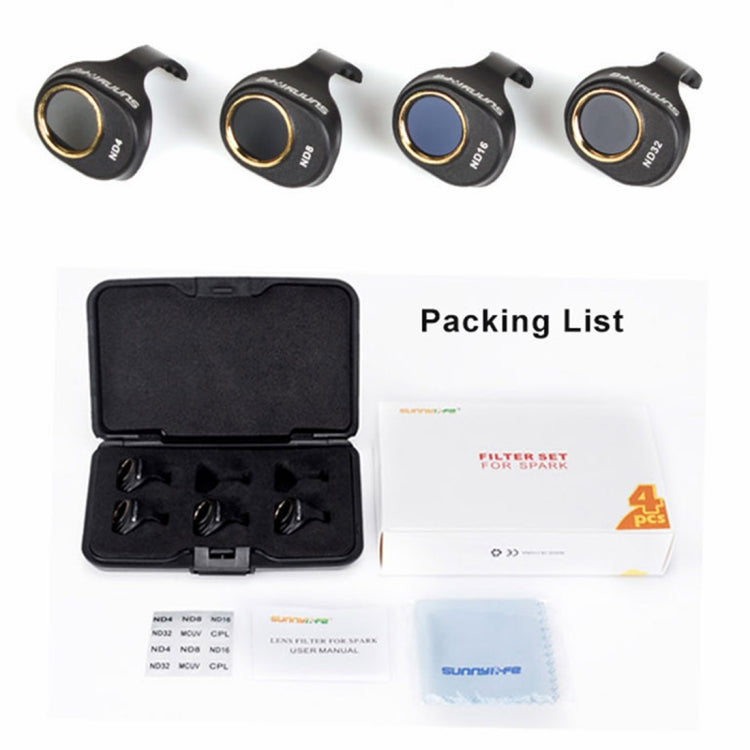 4 in 1 HD Drone Camera ND32 / 16 / 8 / 4 Lens Filter Set for DJI Spark