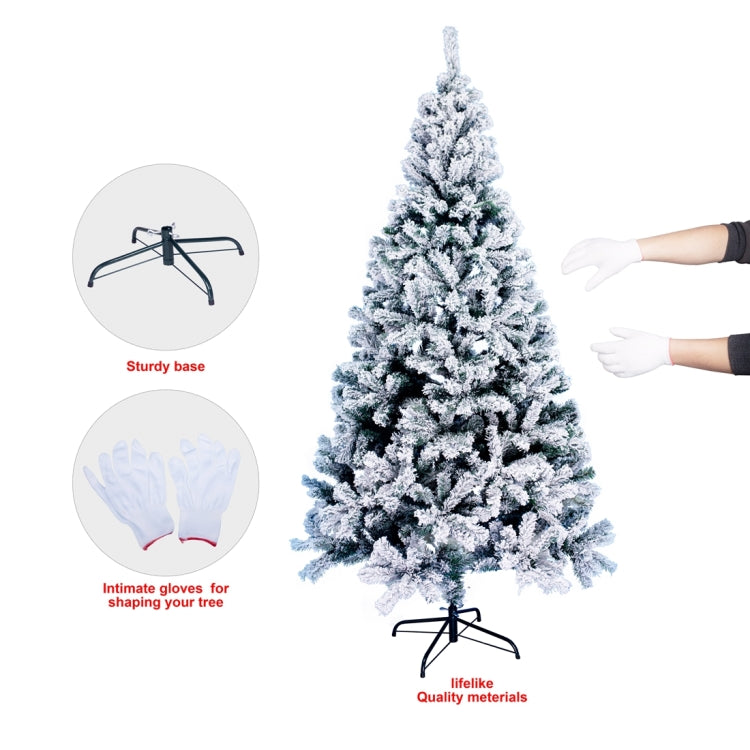 [US Warehouse] 7.5FT PVC Snow Flocked Christmas Tree with 1400 Branches
