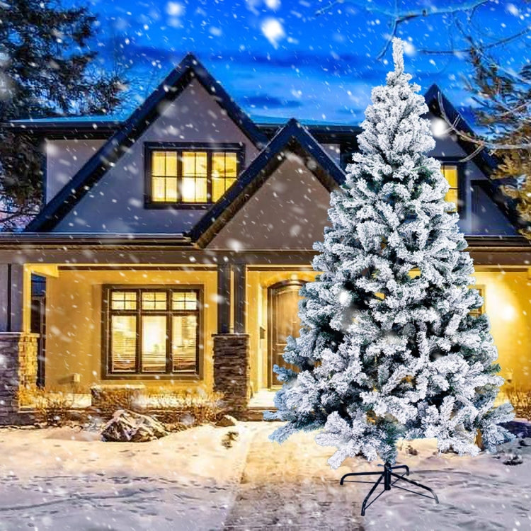 [US Warehouse] 7.5FT PVC Snow Flocked Christmas Tree with 1400 Branches