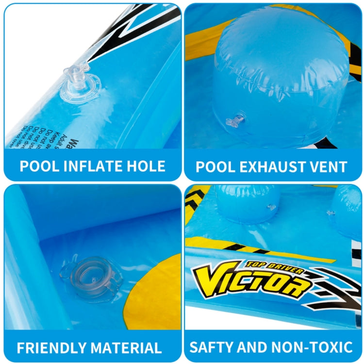 Water Play Fun Inflatable PVC Regatta Racing Pools Shallow Pool for Mini RC Boat, Inflated Size: 117*81*13cm