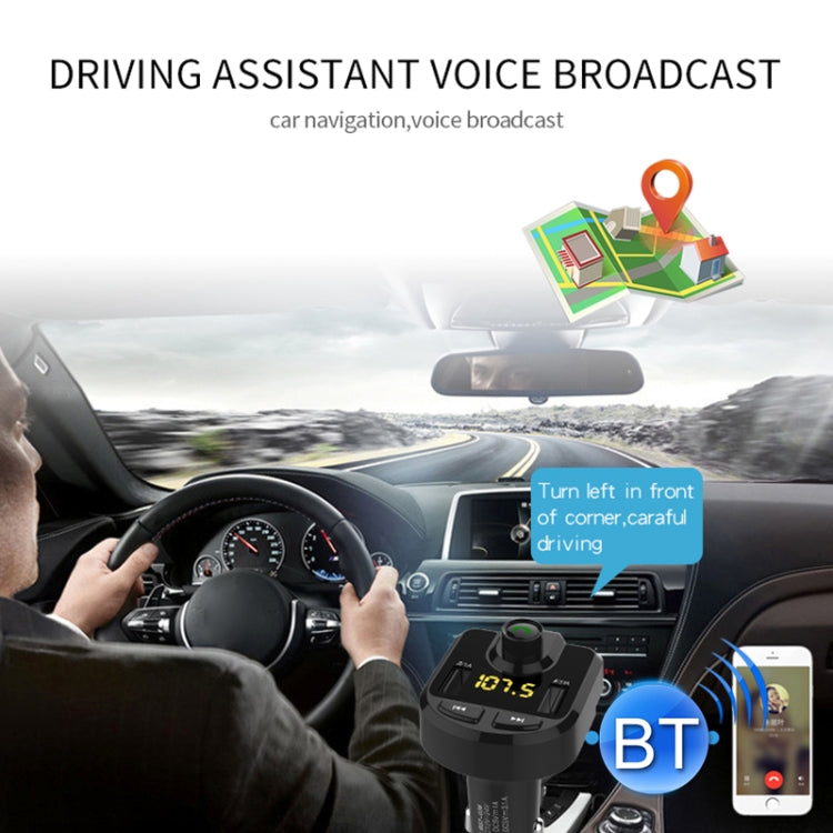 Bluetooth FM Transmitter Wireless In-Car Radio Adapter Music Player Hands-Free Calling Car Kit, Dual USB Charger, Support Bluetooth / Micro SD Card / TF Card / USB Disk