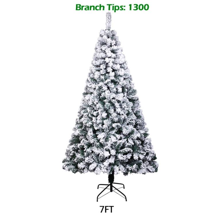 [US Warehouse] 7FT Indoor Outdoor Christmas Holiday Decoration PVC Flocking Christmas Tree with 1300 Branches