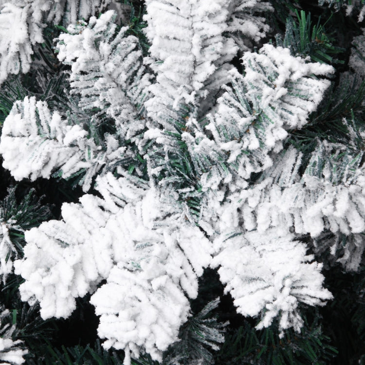 [US Warehouse] 7FT Indoor Outdoor Christmas Holiday Decoration PVC Flocking Christmas Tree with 1300 Branches