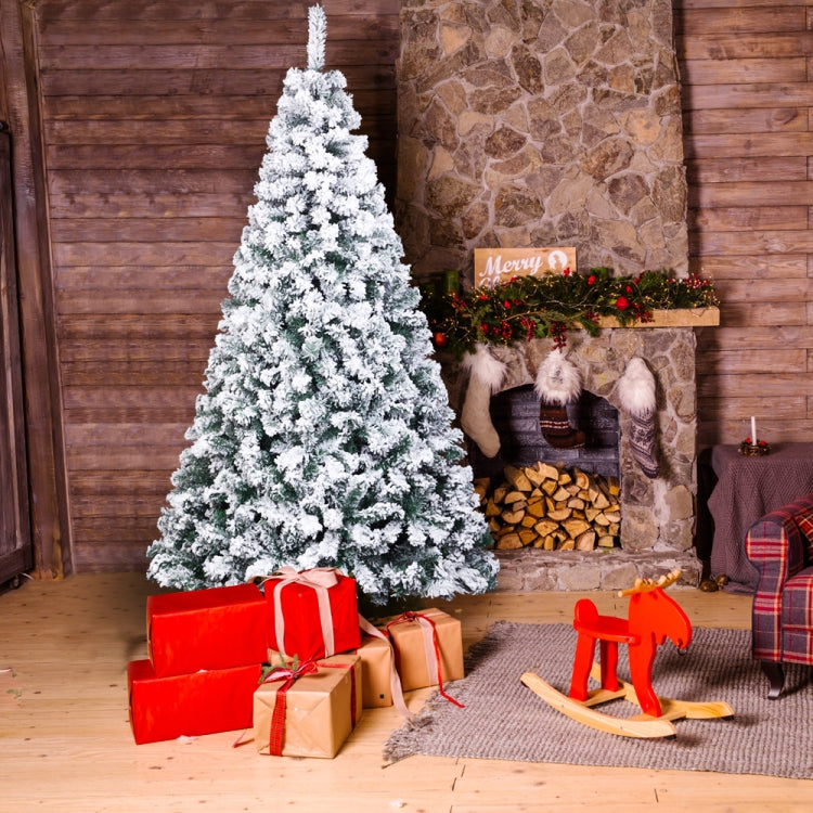 [US Warehouse] 6FT Indoor Outdoor Christmas Holiday Decoration PVC Flocking Christmas Tree with 750 Branches
