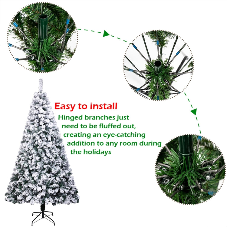 [US Warehouse] 6FT Indoor Outdoor Christmas Holiday Decoration PVC Flocking Christmas Tree with 750 Branches