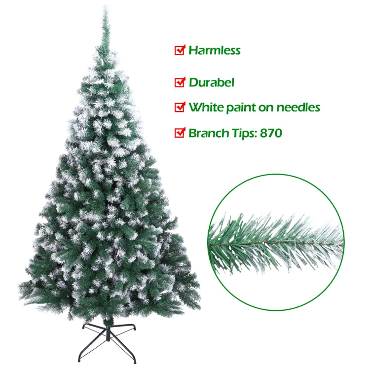 [US Warehouse] 7FT Indoor Outdoor Christmas Holiday Decoration Spray White PVC Christmas Tree with 870 Branches