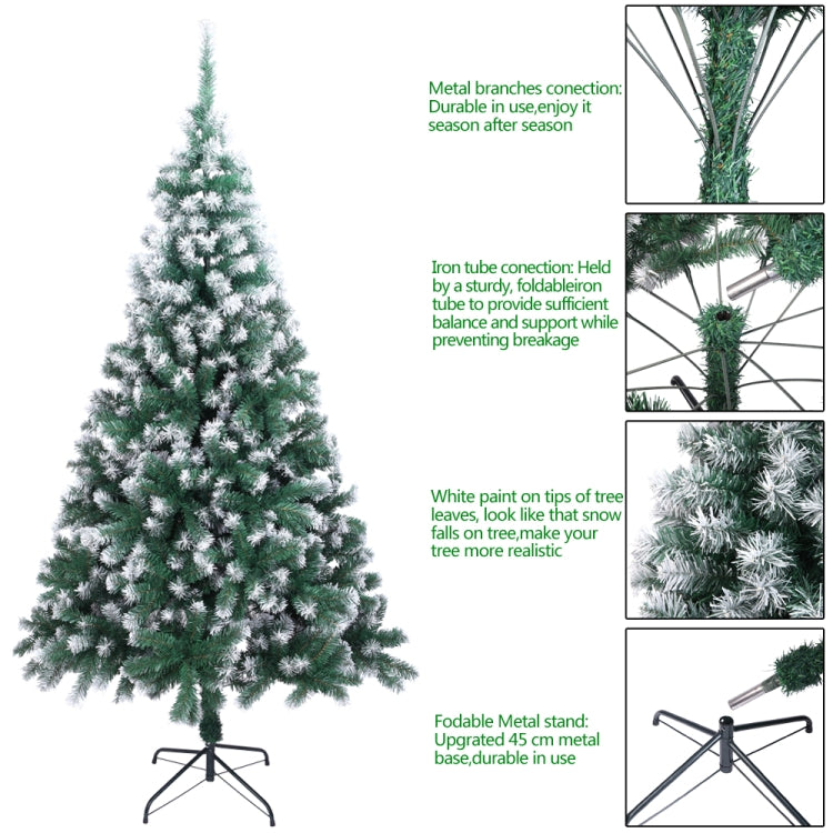 [US Warehouse] 7FT Indoor Outdoor Christmas Holiday Decoration Spray White PVC Christmas Tree with 870 Branches