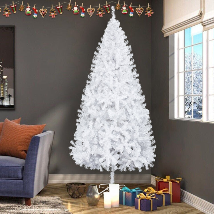 [US Warehouse] 7FT Indoor Outdoor Christmas Holiday Decoration Iron Leg White Christmas Tree with 950 Branches