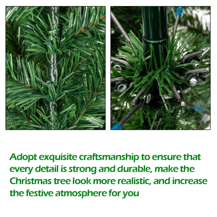 [US Warehouse] 7FT Indoor Outdoor Christmas Holiday Decoration Flocking Spray White Christmas Tree with 1350 Branches & Pine Cones