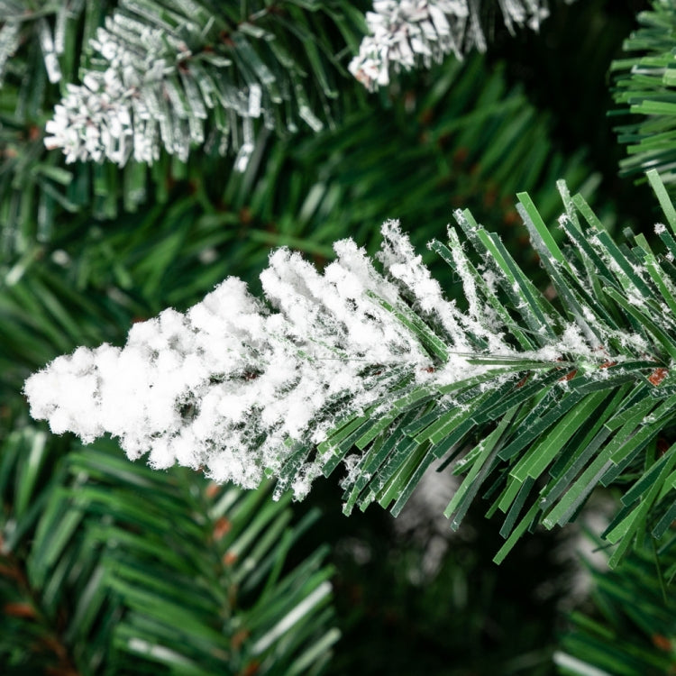 [US Warehouse] 6FT Indoor Outdoor Christmas Holiday Decoration Flocking Spray White Christmas Tree with 920 Branches & Pine Cones