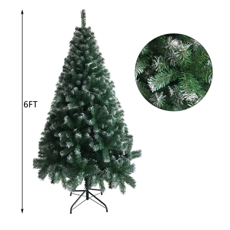 [US Warehouse] 6FT Indoor Outdoor Christmas Holiday Decoration Iron Leg White PVC Christmas Tree with 650 Branches