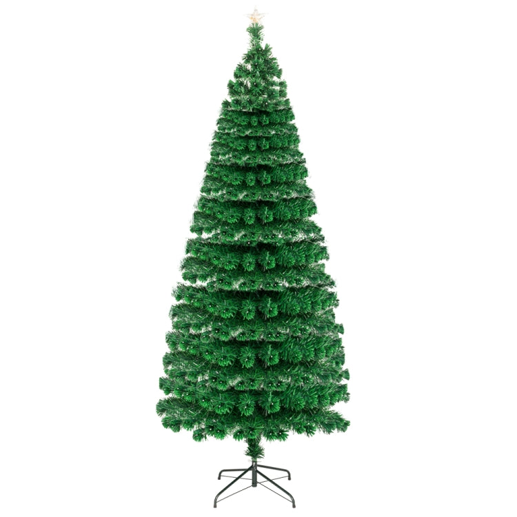 [US Warehouse] 7.5FT Indoor Outdoor Christmas Holiday Decoration Fiber Optic Christmas Tree with 260 Branches & 260 LED Lamps