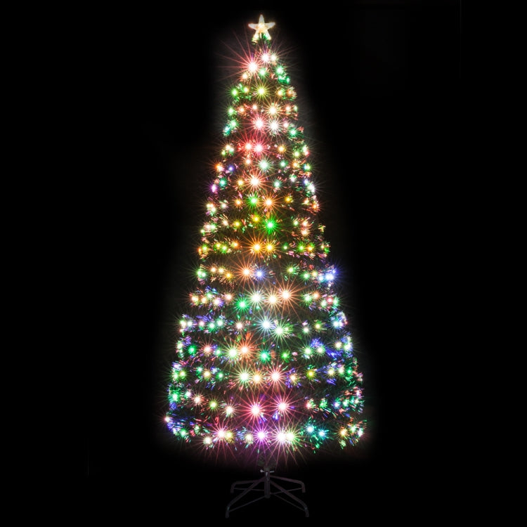 [US Warehouse] 7.5FT Indoor Outdoor Christmas Holiday Decoration Fiber Optic Christmas Tree with 260 Branches & 260 LED Lamps
