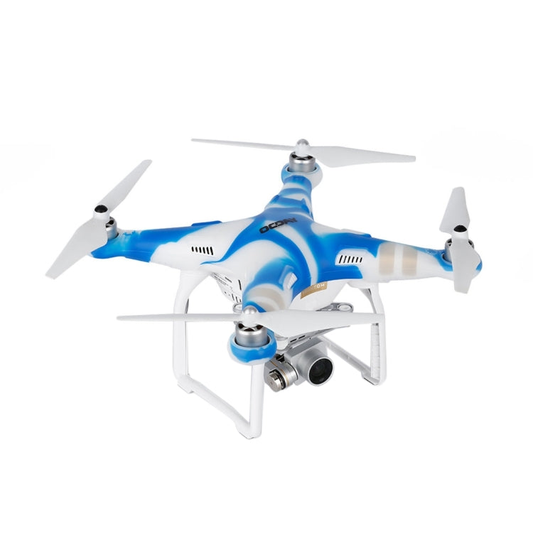 OCDAY Life Waterproof Dustproof Silicone Fuselage Cover Case for DJI Phantom 3 (Blue+White)