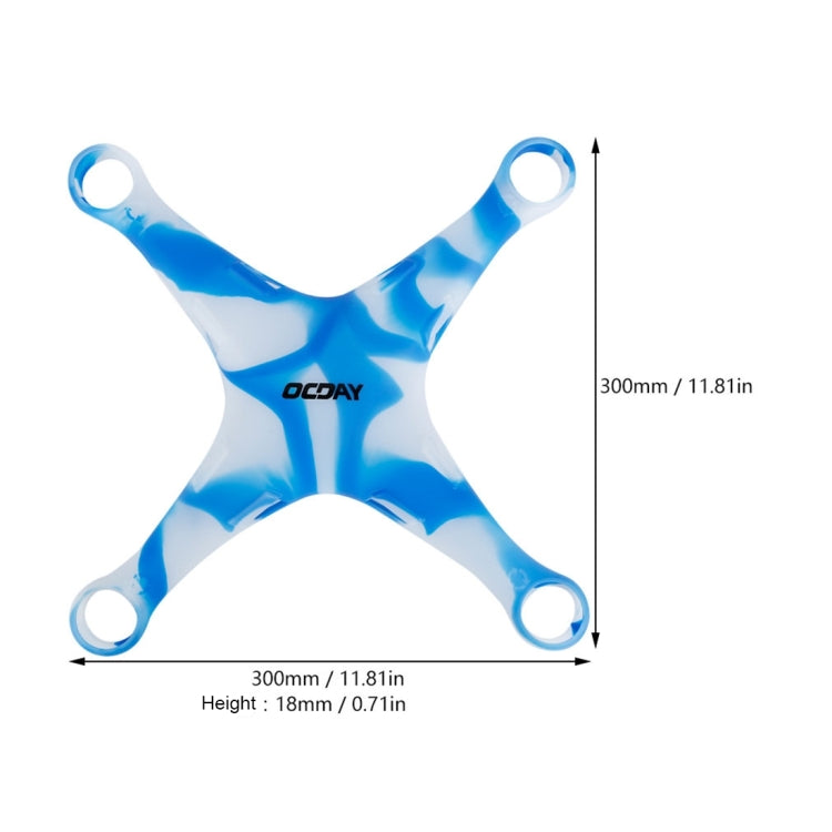OCDAY Life Waterproof Dustproof Silicone Fuselage Cover Case for DJI Phantom 3 (Blue+White)
