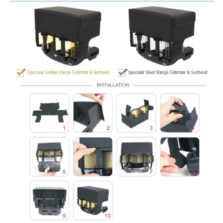 2 in 1 Foldable Remote Control Paraboloid Signal Booster & Remote Controller Lens Hood For DJI Mavic Pro & Spark