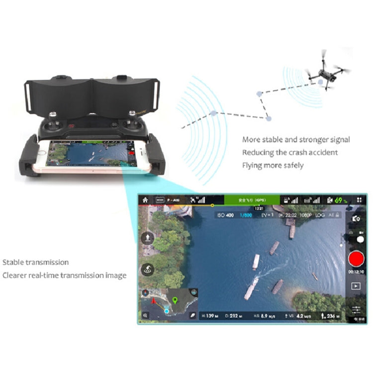 2 in 1 Foldable Remote Control Paraboloid Signal Booster & Remote Controller Lens Hood For DJI Mavic Pro & Spark