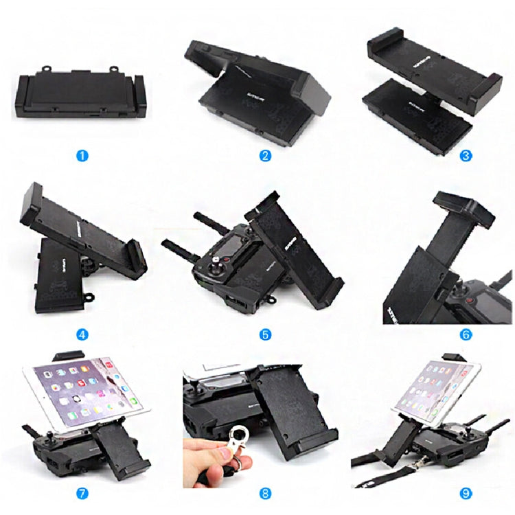 Foldable Extendable 360 Degree Rotation Phone / Tablet Holder for DJI Mavic Pro & Spark Transmitter, Suitable for 4.7 - 12.9 inch Smartphone / Tablet (6-24.6cm Width)
